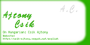 ajtony csik business card